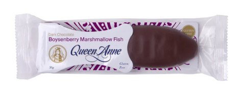 Dark Chocolate Boysenberry Marshmallow Fish 50g